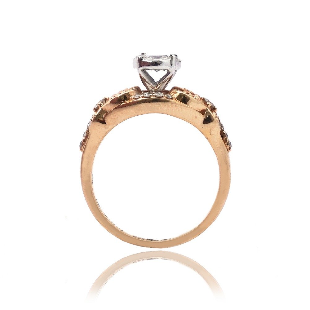 916 Gold Hallmark Light Weight Diamond Ring 