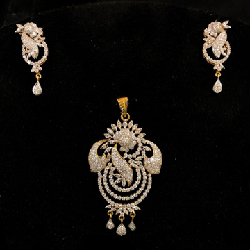 Gold designer diamond pendant set by 