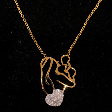 Gold heart shape pendant chain by 