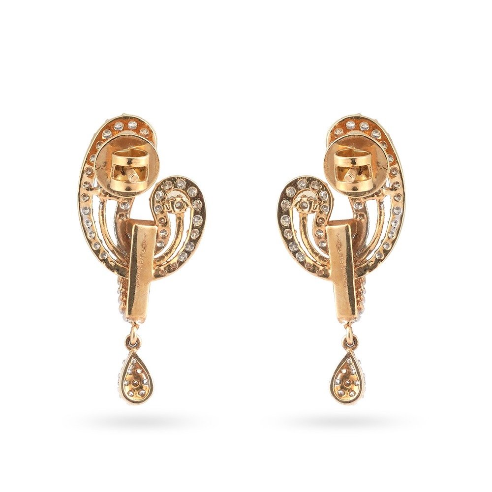 New Style Design 916 Gold Diamond Earring 