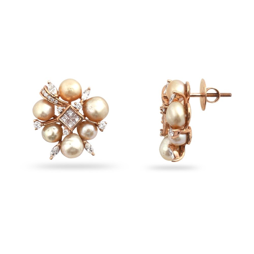 916 Gold Classic Design Diamond Earring 