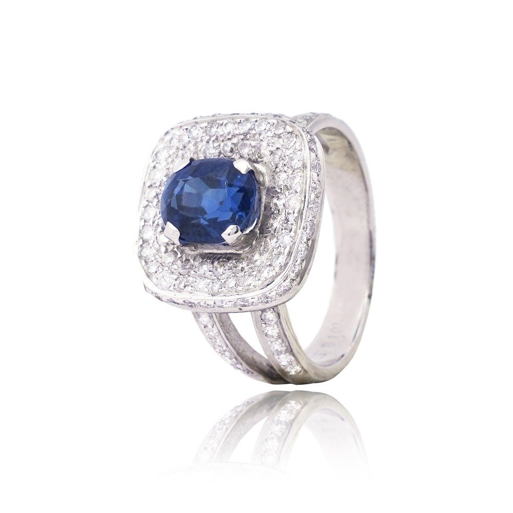 Silver Blue Stone Ring 