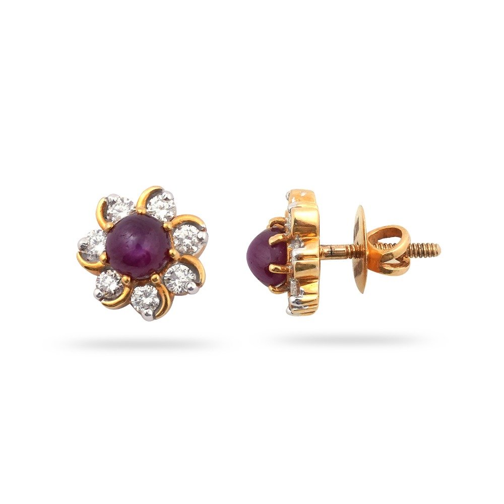 916 Gold Hallmark Attractive Diamond Earring 