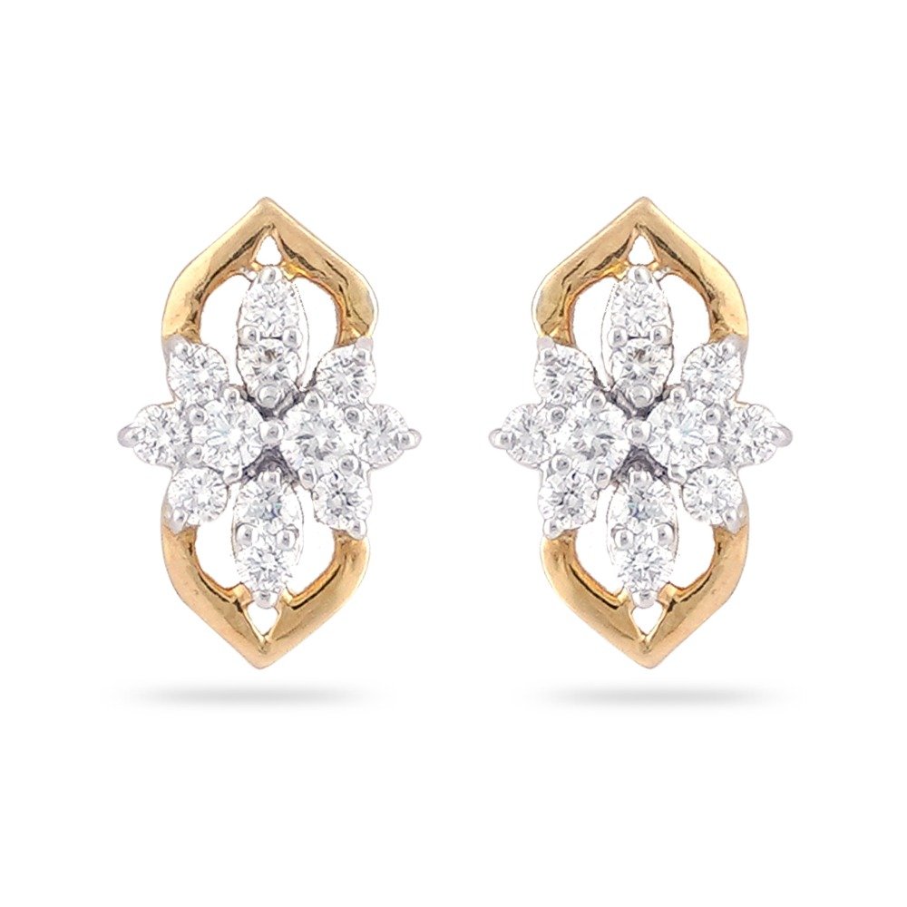 22KT Gold Delicate Diamond Earring 