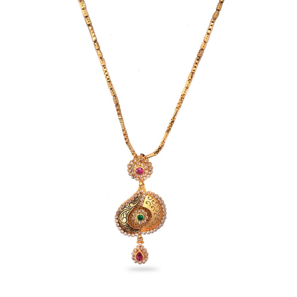 916 Gold Antique Design Pendant Set