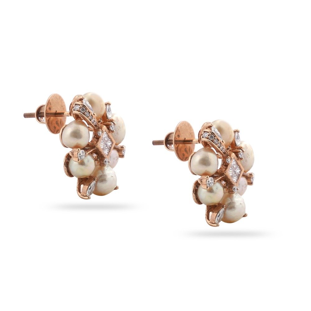 916 Gold Classic Design Diamond Earring 
