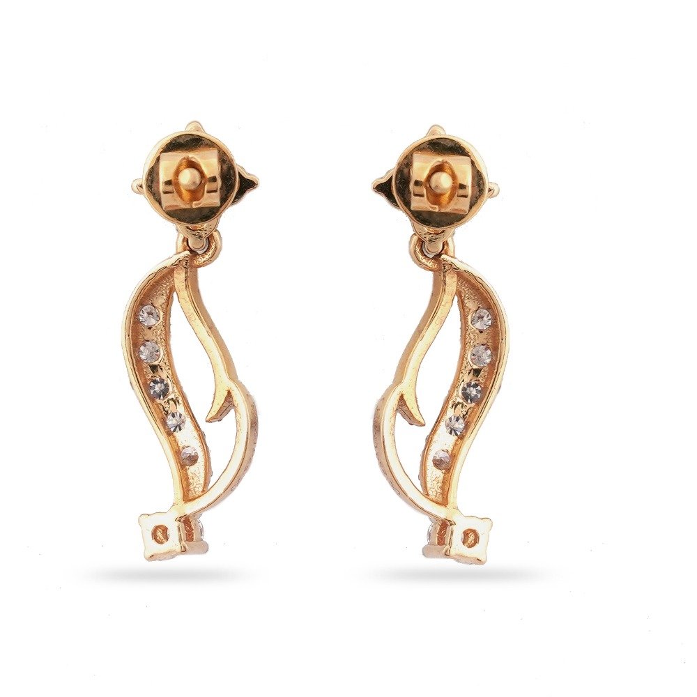 916 Gold New Simple Design Diamond Earring 