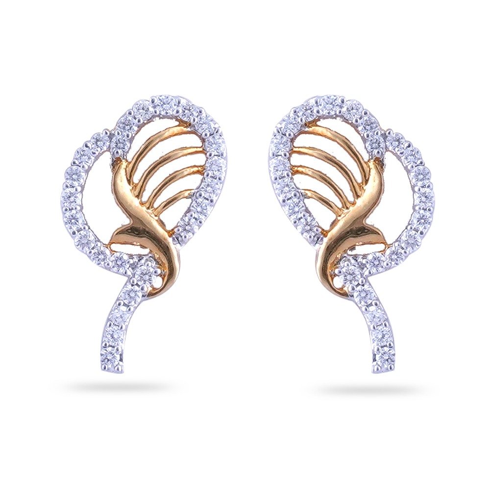 916 Hallmark Gold Ethnic Design Diamond Earring