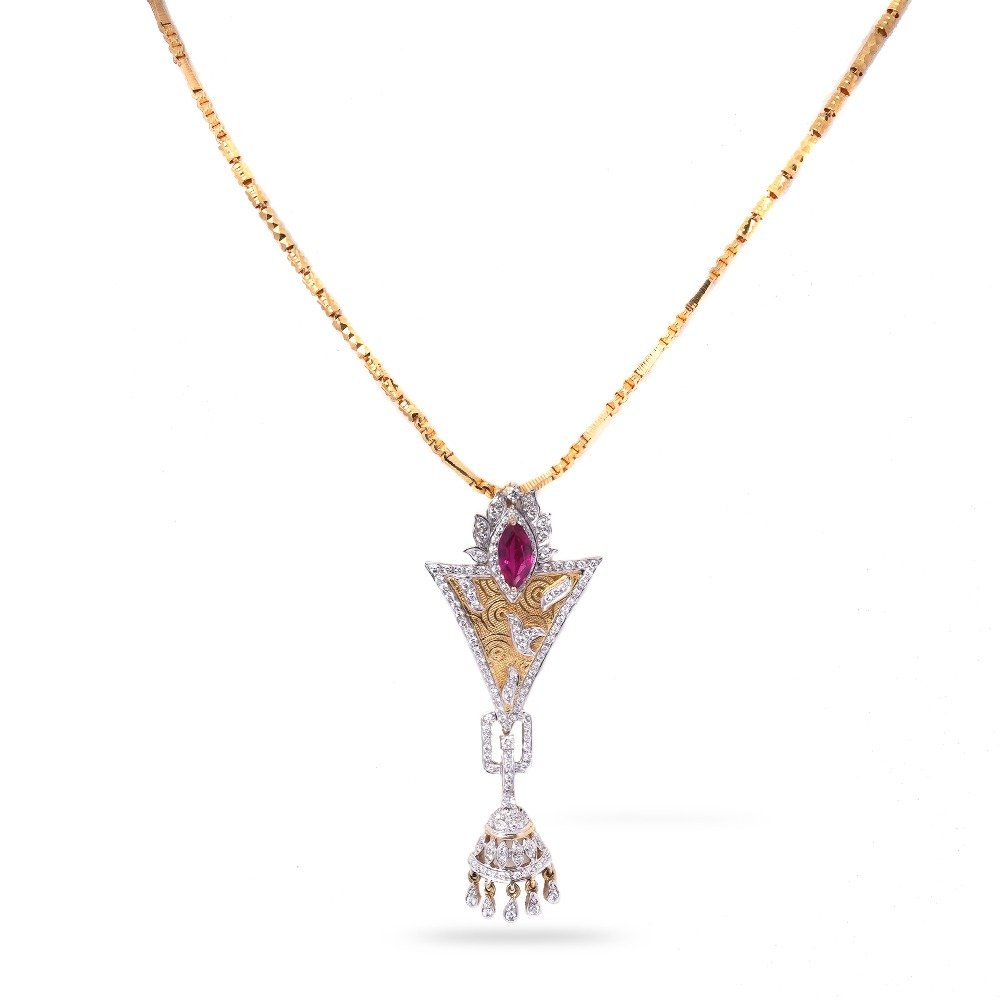 916 Gold Diamond Pendant Set