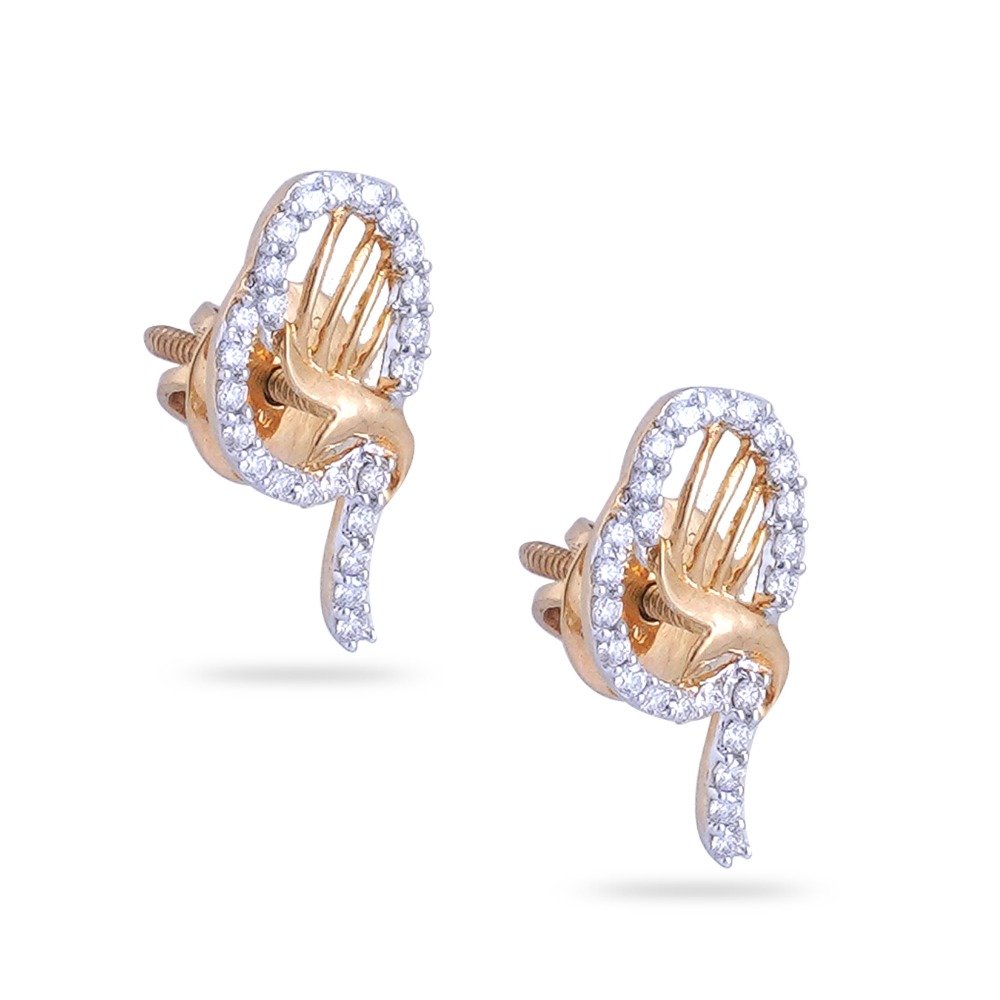 916 Hallmark Gold Ethnic Design Diamond Earring