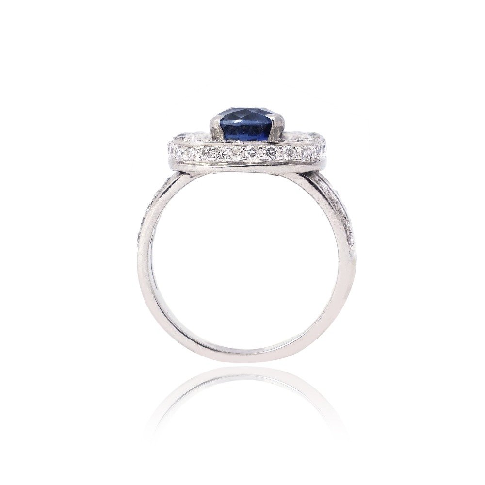 Silver Blue Stone Ring 