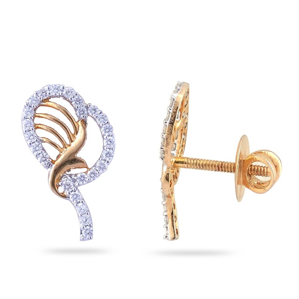 916 Hallmark Gold Ethnic Design Diamond Earring