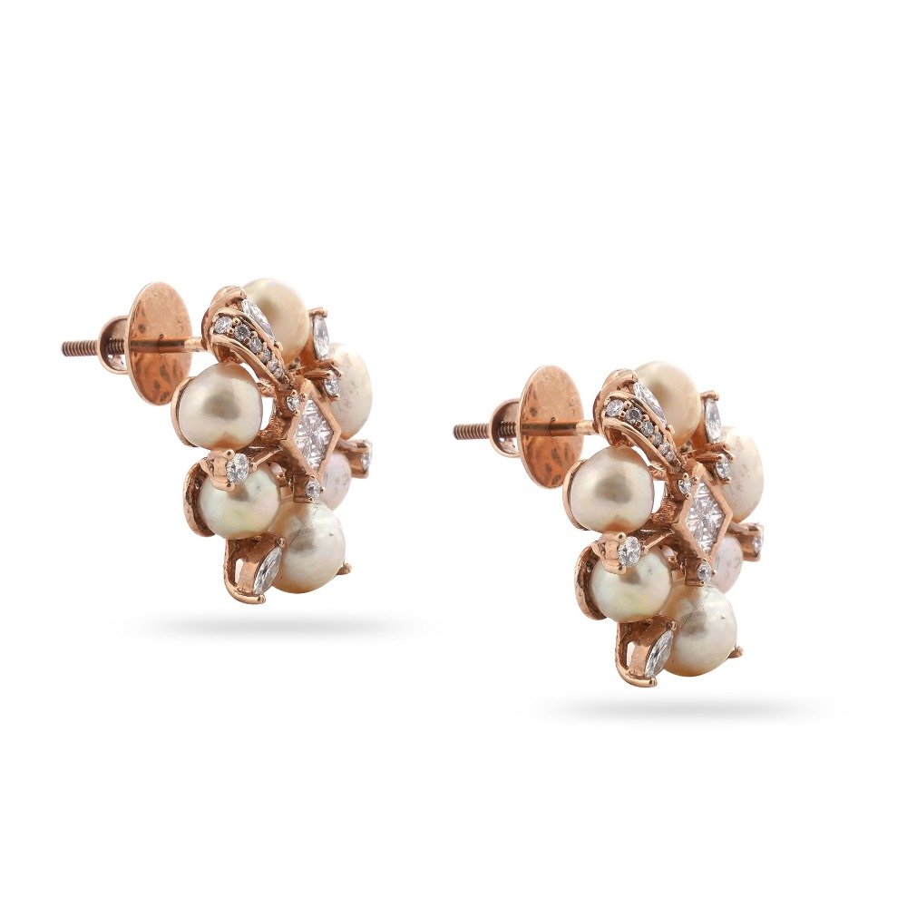 916 Gold Classic Design Diamond Earring 