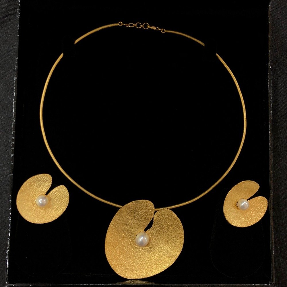 916 gold delicate necklace set