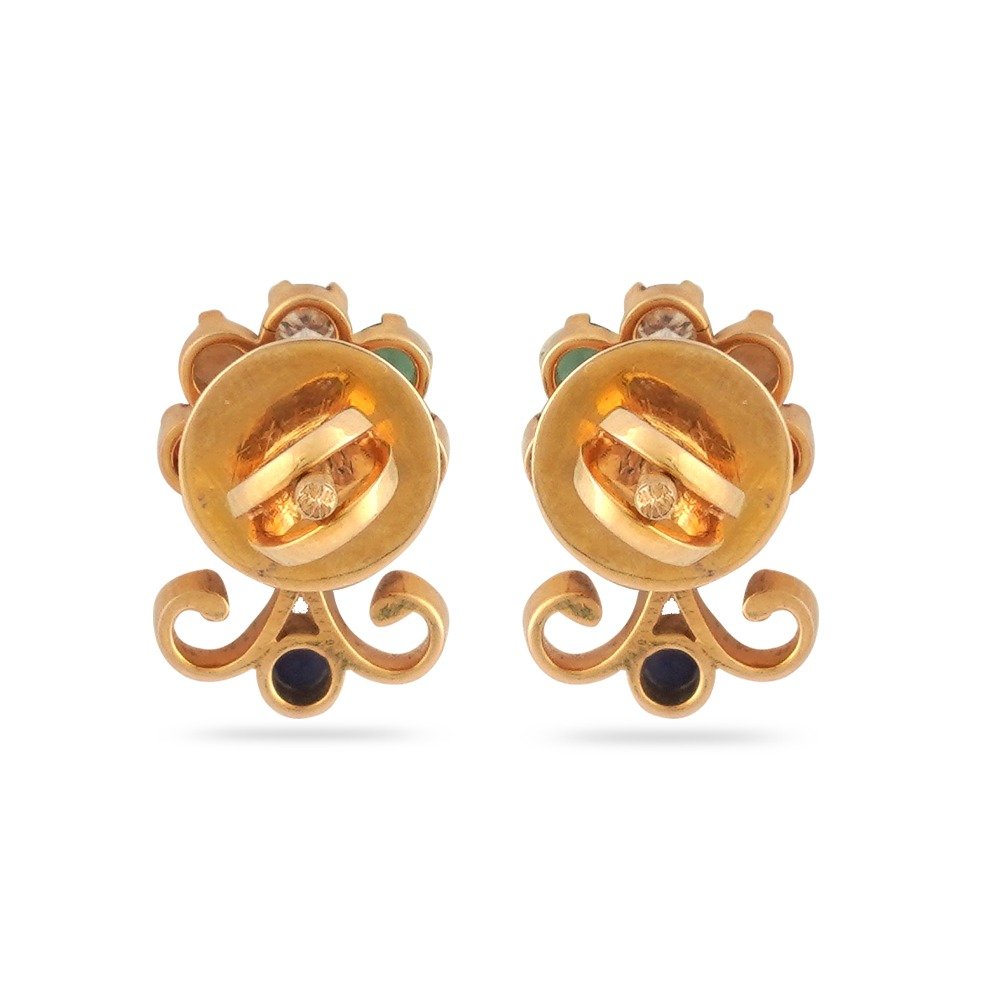 916 Gold Color Full Stone Diamond  Earring 