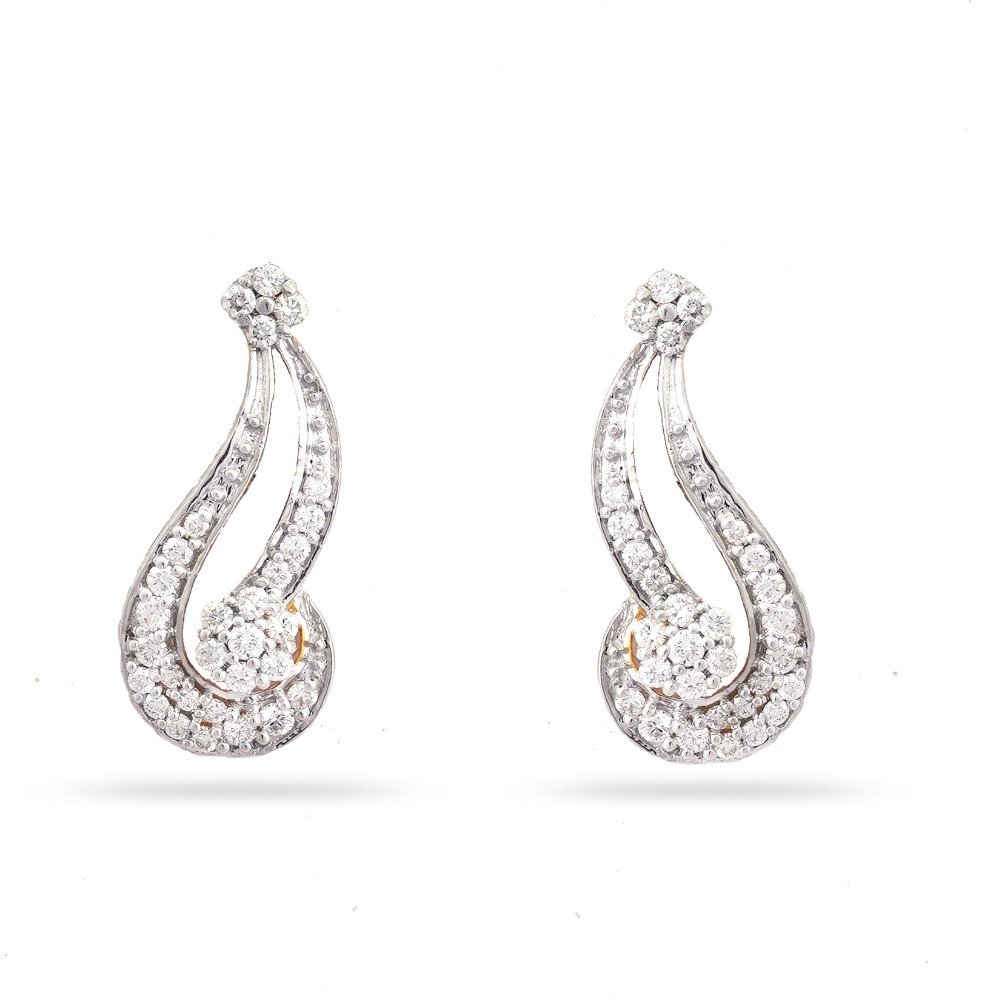 22KT Stylish Gold Diamond Earring 